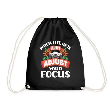 Photographer Photographer Blurred Focus - Drawstring Bag - black - Front