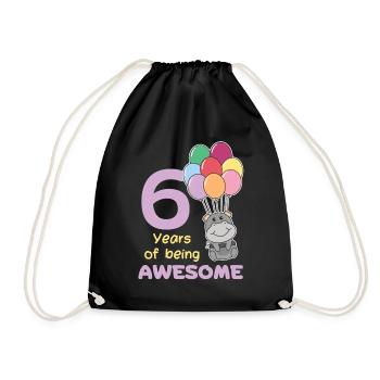Hippopotame pour les enfants de 6 ans - Sac de sport léger - noir - Devant
