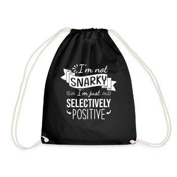 Not snarky but selectively positive - Drawstring Bag - black - Front