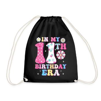Welcome To Your 11th Birthday Era - Drawstring Bag - black - Front