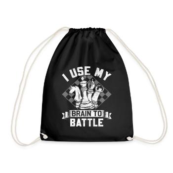 Jeu d’échecs drôle Jeu de société Damier Chevalier Échecs - Sac de sport léger - noir - Devant