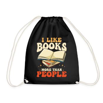 J’aime les livres plus que les gens - Sac de sport léger - noir - Devant