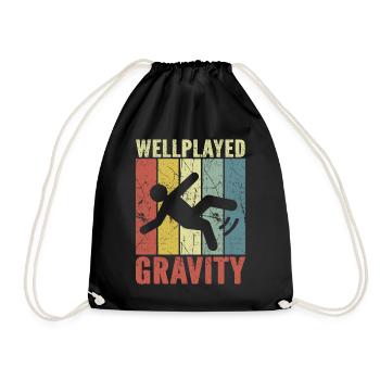 Gut gespielte Gravity Broken Bone Retro Vintage - Turnbeutel - Schwarz - Vorne