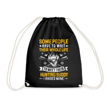 Funny Hunting Buddy Wildlife Hunter Dad Hunting - Drawstring Bag - black - Front