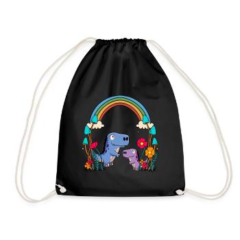Dino Dinos Enfants EnfantCadeau Arc-en-ciel - Sac de sport léger - noir - Devant