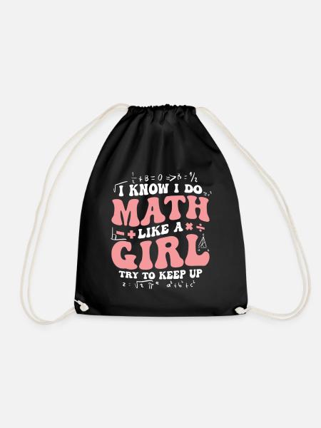 Mathe Genie Mädchen Power Statement - Turnbeutel - Schwarz