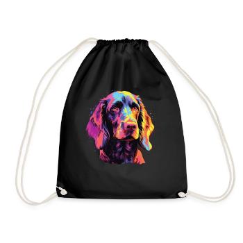 Watercolors Colorful German Wirehair - Drawstring Bag - black - Front
