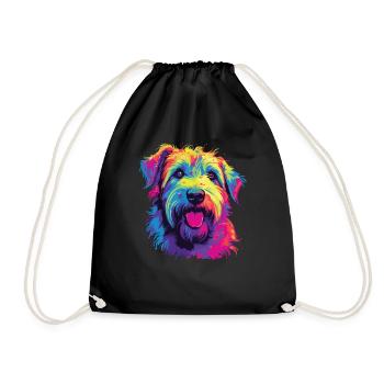 Aquarelle colorée Glen Of Imaal Terrier - Sac de sport léger - noir - Devant