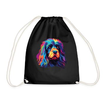 Watercolor Colorful Lion - Drawstring Bag - black - Front