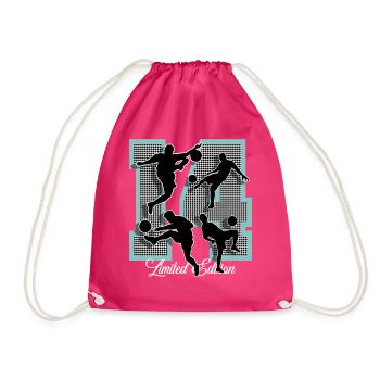 14th Birthday Football - Drawstring Bag - fuchsia - Front