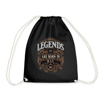 1993 Mai Naissance Anniversaire Année de naissance - Sac de sport léger - noir - Devant