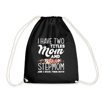 Belle-mère Maman Titre Fleurs - Sac de sport léger - noir - Devant