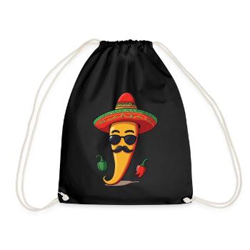 Aesthetic Chili Streetwear Hot Scoville Style - Drawstring Bag - black - Front