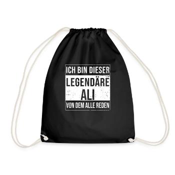 I'm This Legendary Shirt For Ali - Drawstring Bag - black - Front