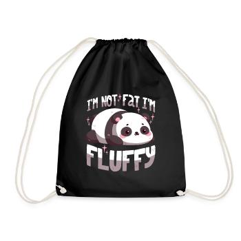 Ich bin nicht fett, ich bin fluffig - Turnbeutel - Schwarz - Vorne