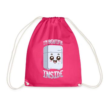 Beautiful inside - Drawstring Bag - fuchsia - Front