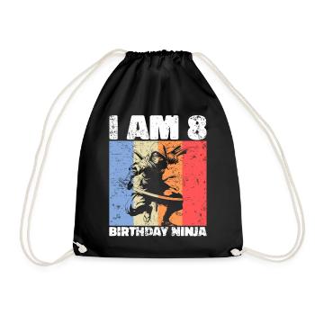 8e anniversaire Ninja Retro Boy 8 ans cadeau - Sac de sport léger - noir - Devant