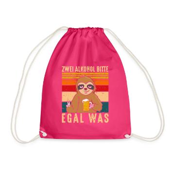 Two alcohols please no matter what - Drawstring Bag - fuchsia - Front