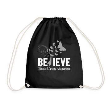 Brain Cancer Awareness Gray Ribbon Neurosurgery - Drawstring Bag - black - Front