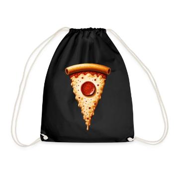 Single & Pizzaspaß genießen - Turnbeutel - Schwarz - Vorne