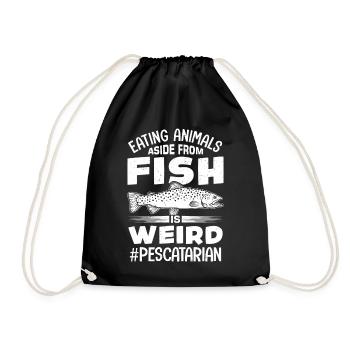 Manger des animaux autres que des poissons est étrange - Sac de sport léger - noir - Devant