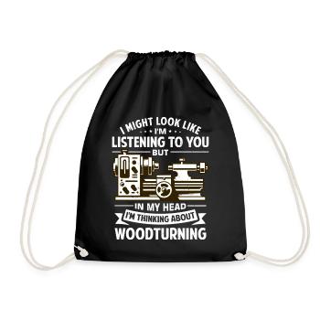 Lathe Lathe - Drawstring Bag - black - Front