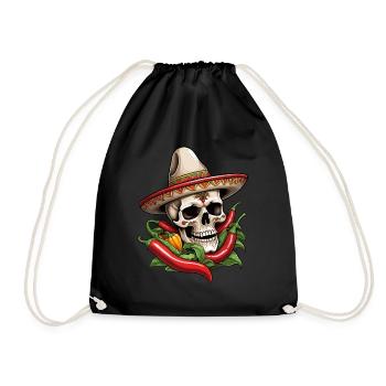 Esthétique Chili Skull Design Style mexicain - Sac de sport léger - noir - Devant
