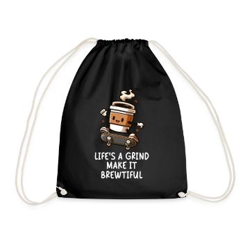 Mill of life on a skateboard - Drawstring Bag - black - Front