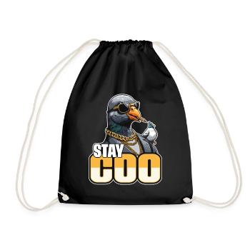 Homing Pigeon Stay Coo Bird Watching Pigeon Lover - Drawstring Bag - black - Front