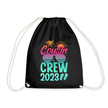 Cousin Crew Tie Dye Family Vacation Cruise Funny - Drawstring Bag - black - Front