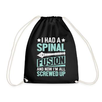 J’ai eu une fusion vertébrale et maintenant je suis complètement foutu - Sac de sport léger - noir - Devant