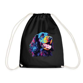 Watercolor Colorful American Water Spaniel - Drawstring Bag - black - Front