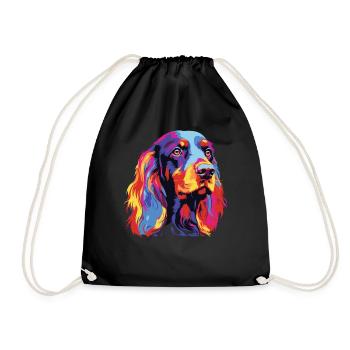 Aquarelle colorée Gordon Setter - Sac de sport léger - noir - Devant