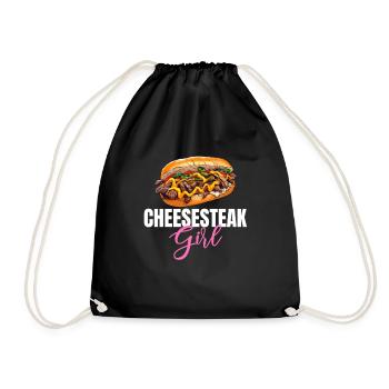 Philly Cheesesteak apparel - Drawstring Bag - black - Front