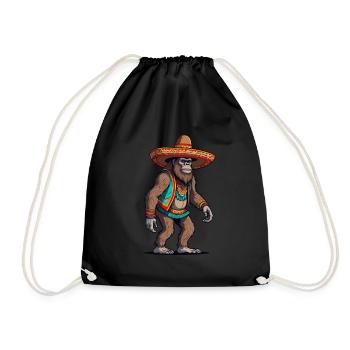 Sasquatch Bigfoot mexicain avec sombrero - Sac de sport léger - noir - Devant
