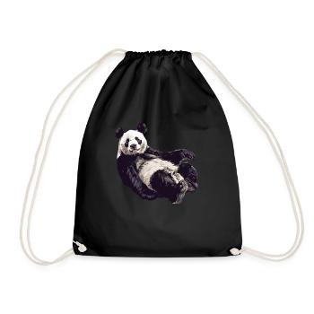 Panda Ours Panda géant japonais - Sac de sport léger - noir - Devant
