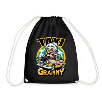 Taxi Granny" – Grandma Oma Enkel-Taxi Service - Turnbeutel - Schwarz - Vorne