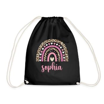 Sophia Regenbogen Name Geburtstag Sophia - Turnbeutel - Schwarz - Vorne