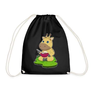 Giraffe Cooking Bowl Cooking - Drawstring Bag - black - Front
