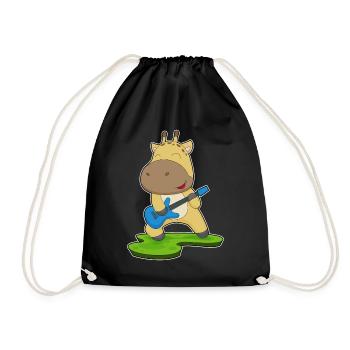 Giraffe, Musician, Guitar, Music - Drawstring Bag - black - Front
