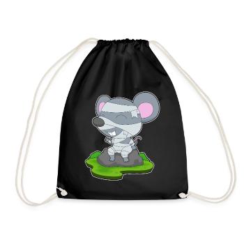 Mouse Halloween Mummy - Drawstring Bag - black - Front