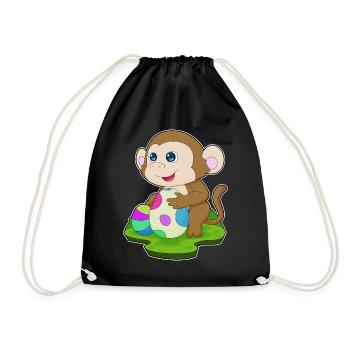 Monkey Easter Easter Eggs - Drawstring Bag - black - Front