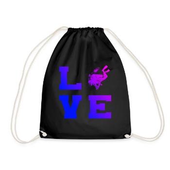 Diver Femme Scuba Diver Scuba Diver Plongée sous-marine - Sac de sport léger - noir - Devant