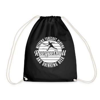 Weekend forecast Playing Racquetball and drinking - Turnbeutel - Schwarz - Vorne