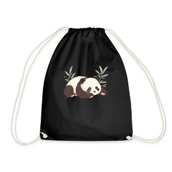 Pandabär Schlafender Japanischer Panda - Turnbeutel - Schwarz - Vorne