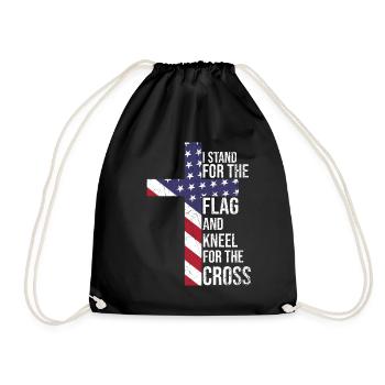 I Stand For The Flag And Kneel For The Cross USA - Turnbeutel - Schwarz - Vorne