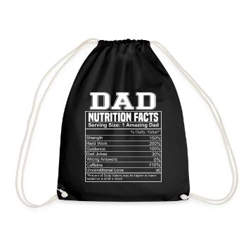 Papa Nutrition Facts Meilleur papa Fête des pères - Sac de sport léger - noir - Devant