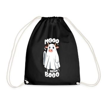 Cow Ghost / Jeu de mots d’Halloween - Sac de sport léger - noir - Devant