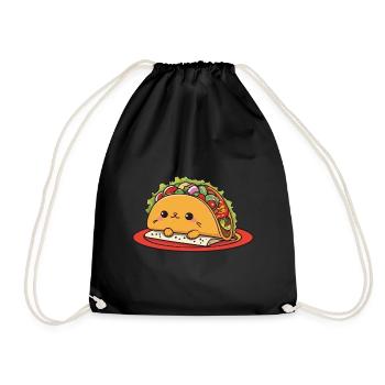 Kawaii Taco Cat Cinco De Mayo Nourriture Esthétique - Sac de sport léger - noir - Devant