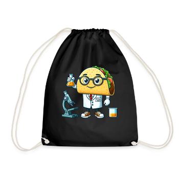 Drôle de scientifique tacos avec microscope - Sac de sport léger - noir - Devant